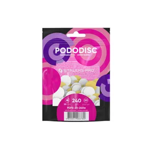 Змінні файли БІЛІ для педикюрного диска на м`якій основі 240 грит EXPERT PODODISC "M" (50 шт) PDFS-20-240w STALEKS PRO