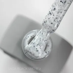 Гель-лаки з чорною крихтою, 9 мл №02 Snow Black Gel Polish SAGA Professional