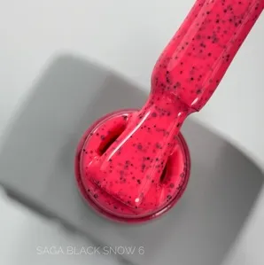 Гель-лаки з чорною крихтою, 9 мл №06 Snow Black Gel Polish SAGA Professional