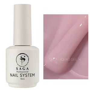 Гель рідкий для зміцнення нігтів, 15 мл №14 Liquid Gel SAGA Professional