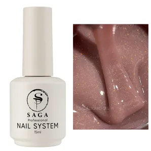 Гель рідкий для зміцнення нігтів з шимером, 15 мл №18 Liquid Gel SAGA Professional