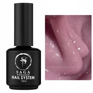 Гель рідкий для зміцнення нігтів з шимером, 15 мл №19 Liquid Gel SAGA Professional