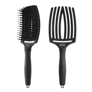 Щітка для волосся комбінована нейлон з щетиною FINGERBRUSH  ICONIC BOAR&NYLON Колір: Full Black "L"  ID1731 Olivia Garden
