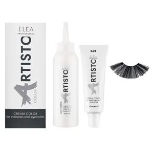 4,01 графіт Фарба для брів та вій, 25 мл + 40 мл Cream Color for eyebrows and eyelashes ARTISTO ELEA Professional