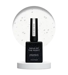 Топ зі срібними шестиграниками різних розмірів, без липкого шару, 10 мл №02 SILVER Snow Top NAILSOFTHENIGHT