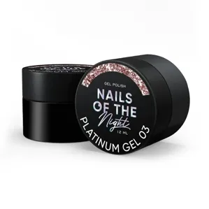 Гель-лак зі щільною металевою поталью для нігтів, 12 мл №03 Platinum gel – gel polish NAILSOFTHENIGHT 