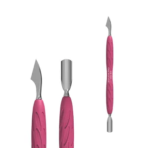 Лопатка манікюрна Gummy з силіконовою ручкою UNIQ 10 TYPE 3 (пушер округлий вузький та топірець) PQ-10/3 STALEKS PRO