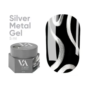 VALERI Metal Gel Paint Гель-фарба металізована 5 мл Silver