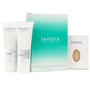 Подарунковий б`юті бокс з полінуклеотидами та кашеміром, 3 продукти + коробка, (Молочко для тіла + Гель-душ + Еко-губка) TANOYA Cosmetolog