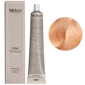 10/34 платиновий блондин золотисто-мідний Фарба для волосся, 100 мл Permanent Hair Color 3Deluxe Professional