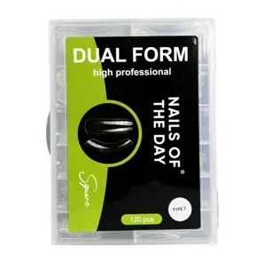 Верхні форми, 120 шт Type-7, Форма: Квадрат для середньої довжини нарощення, підходить для зростаючих вниз нігтів Dual Form Square NAILSOFTHEDAY