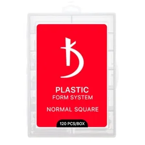 Верхні пластикові форми для моделювання нігтів, 120 шт Normal Square Plastic Form System KODI Professional 