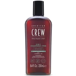Засіб 3в1 для догляду за волоссям та тілом, 250 мл 3-in-1 Chamomile + Pine Shampoo, Conditioner&Body Wash Hair & Body American Crew
