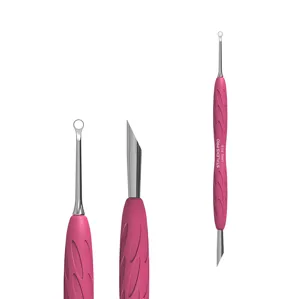 Лопатка манікюрна Gummy з силіконовою ручкою UNIQ 11 TYPE 2 (пушер скошений та кільце) PQ-11/2 STALEKS PRO