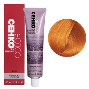 8/43 Світлий блондин мідно-золотистий Стійка перманентна крем-фарба для волосся, 60 мл Permament Hair Color EXPLOSION C:EHKO