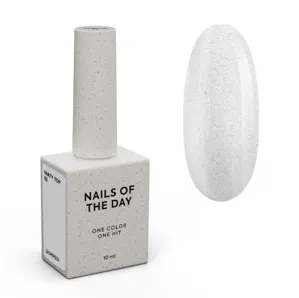 Топ прозорий з дрібним шиммером без липкого шару для нігтів, 10 мл №02 Party Top NAILSOFTHEDAY