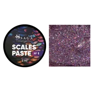 Гель паста рельєфна з блискітками, 5 мл №01 Колір: бузковий / аврора Scasles paste SAGA Professional