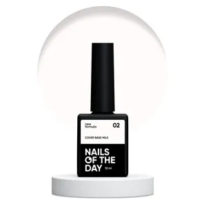 База камуфлююча молочна, 10 мл №02 Milk Cover Base NEW Formula NAILSOFTHEDAY