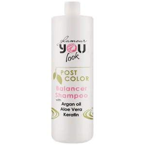 Шампунь з кислим PH після фарбування волосся, 1000 мл Balancer Shampoo POST COLOR Glamour YOU LOOK Professional
