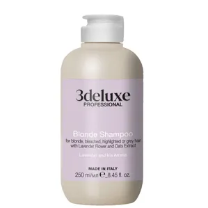 Шампунь для світлого, освітленого та сивого волосся з вівсом та лавандою, 250 мл Blonde Shampoo 3deluxe Professional