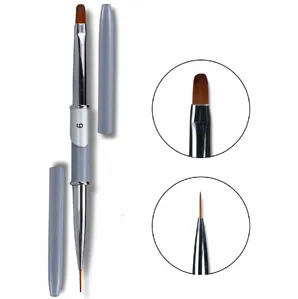 Пензлик двосторонній, (гель 9мм + лайнер 11мм) №9 NEW SAGA Professional