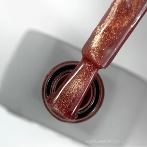 Гель-лак котяче око, 10 мл №04 Amber Cat Gel Polish SAGA Professional