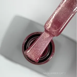 Гель-лак котяче око, 10 мл №07 Amber Cat Gel Polish SAGA Professional