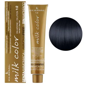 1/0 Чорний Крем-фарба для волосся перманентна без аміаку, 100 мл Milk Color KLERAL System