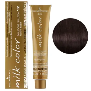 4/35 Шатен мокко Крем-фарба для волосся перманентна без аміаку, 100 мл Milk Color KLERAL System