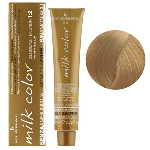9/0 Світлий блондин Крем-фарба для волосся перманентна без аміаку, 100 мл Milk Color KLERAL System