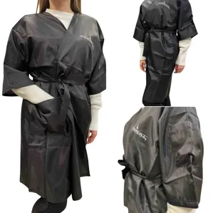 Халат-кімоно чорне для перукаря, майстра манікюру, б`юті-майстра KLERAL System 