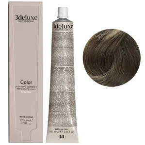 8/8 блондин світло-коричневий Фарба для волосся, 100 мл Permanent Hair Color 3Deluxe Professional