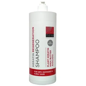 Шампунь кератинова регенерація (pH 5.4) для відновлення пошкодженого волосся (з дозатором), 1000 мл KERATIN REGENERATION Shampoo TEYA Professional
