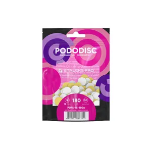 Змінні файли БІЛІ для педикюрного диска на м`якій основі 180 грит EXPERT PODODISC "S" (50 шт) PDFS-15-180w STALEKS PRO