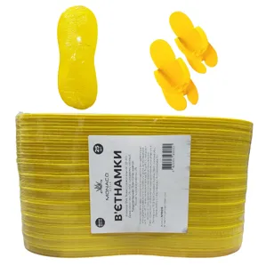 Тапочки-в`єтнамки одноразові з матеріалу EVA (1 пара), колір: ЖОВТИЙ (в упаковці 25 пар) Monaco Style