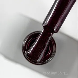 Гель-лак з шимером, 10 мл №003 Red Love Gel Polish SAGA Professional 