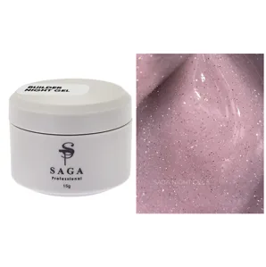 Гель для нарощування та укріплення нігтів зі світловідбиваючим ефектом, 15 мл №05 Night Builder Gel SAGA Professional