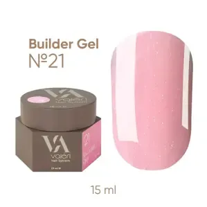 VALERI Builder Gel Гель для нарощування з шимером 15 мл №021 Ніжно-рожевий