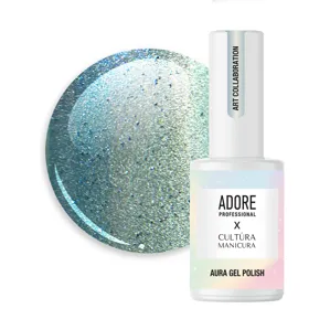 Гель-лак скляне "котяче око"- хамелеон A-05 колір: Бірюзовий Aura Cat`s Eye Gel Polish ADORE