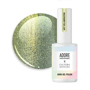 Гель-лак скляне "котяче око"- хамелеон A-08 колір: Трав`яний Aura Cat`s Eye Gel Polish ADORE