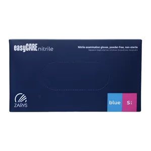 Рукавички нітрилові, нестерильні, неприпудрені, розмір S (100 шт), колір: БЛАКИТНИЙ easyCARE nitrile ZARYS