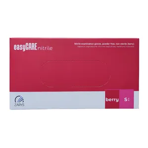 Рукавички нітрилові, нестерильні, неприпудрені, розмір S (100 шт), колір: МАЛИНОВИЙ easyCARE nitrile berry ZARYS