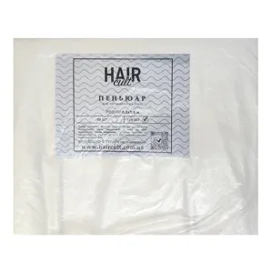 Пеньюар для перукарських робіт 0,9х1,6 м (100 шт в пачці) з поліетилену, колір: БІЛІ Hair Cult