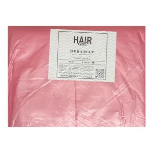 Пеньюар для перукарських робіт 0,9х1,6 м (100 шт в пачці) з поліетилену, колір: РОЖЕВІ Hair Cult