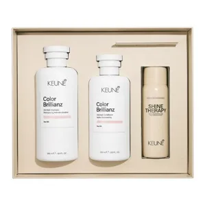 Святковий набір “Блиск” 2025 (шампунь 300мл+кондиціонер 250мл+спрей 75мл) SHINE Gift set Care KEUNE