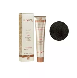 4/01 Середньо-коричневний натуральний попелястий Крем-фарба для волосся з білим чаєм та екстрактом орхідеї, 100 мл LUXURY Haircolor GREEN LIGHT