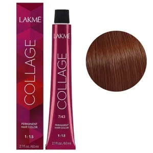 7/43 Середній блондин мідно-золотистий Крем-фарба для волосся стійка, 60 мл Permanent Hair Color COLLAGE LAКME