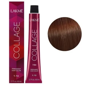7/64 Середній блондин коричнево-мідний Крем-фарба для волосся стійка, 60 мл Permanent Hair Color COLLAGE LAКME