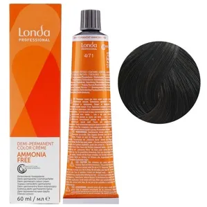 4/71 середній брюнет коричнево-попелястий Демі-перманентна фарба без аміаку, 60 мл Demi-Permanent Color Londa Professional