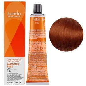 7/43 середній блондин мідно-золотистий Демі-перманентна фарба без аміаку, 60 мл Demi-Permanent Color Londa Professional